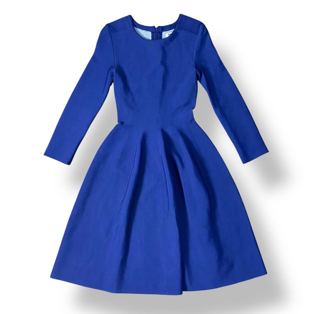 Issa London Knit Eddington Fit and Flare Midi Dress Size S‎ Navy Blue